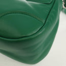 PRADA Moon Bag Hand Bag Leather 2way Green Silver Auth 152696SAM-20
