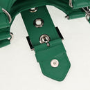 PRADA Moon Bag Hand Bag Leather 2way Green Silver Auth 152696SAM-24