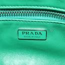 PRADA Moon Bag Hand Bag Leather 2way Green Silver Auth 152696SAM-25