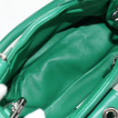 PRADA Moon Bag Hand Bag Leather 2way Green Silver Auth 152696SAM-11