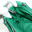 PRADA Moon Bag Hand Bag Leather 2way Green Silver Auth 152696SAM-27