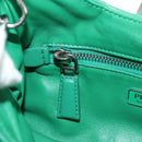 PRADA Moon Bag Hand Bag Leather 2way Green Silver Auth 152696SAM-28