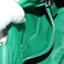 PRADA Moon Bag Hand Bag Leather 2way Green Silver Auth 152696SAM-29