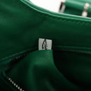 PRADA Moon Bag Hand Bag Leather 2way Green Silver Auth 152696SAM-12