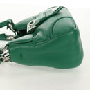 PRADA Moon Bag Hand Bag Leather 2way Green Silver Auth 152696SAM-4