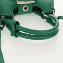 PRADA Moon Bag Hand Bag Leather 2way Green Silver Auth 152696SAM-8