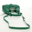 PRADA Moon Bag Hand Bag Leather 2way Green Silver Auth 152696SAM-9