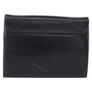 Salvatore Ferragamo Gancini Chain Shoulder Bag Leather Navy Gold Auth 152720-2