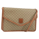 CELINE Macadam Canvas Shoulder Bag PVC Leather Beige Gold Auth 152722-1