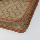 CELINE Macadam Canvas Shoulder Bag PVC Leather Beige Gold Auth 152722-14