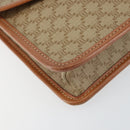 CELINE Macadam Canvas Shoulder Bag PVC Leather Beige Gold Auth 152722-15