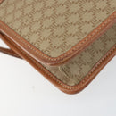 CELINE Macadam Canvas Shoulder Bag PVC Leather Beige Gold Auth 152722-17