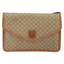 CELINE Macadam Canvas Shoulder Bag PVC Leather Beige Gold Auth 152722-13