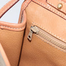 CELINE Macadam Canvas Shoulder Bag PVC Leather Beige Gold Auth 152722-22