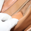 CELINE Macadam Canvas Shoulder Bag PVC Leather Beige Gold Auth 152722-12