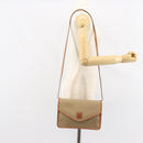 CELINE Macadam Canvas Shoulder Bag PVC Leather Beige Gold Auth 152722-23