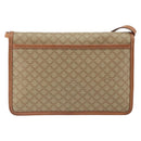 CELINE Macadam Canvas Shoulder Bag PVC Leather Beige Gold Auth 152722-2