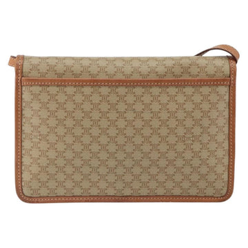 CELINE Macadam Canvas Shoulder Bag PVC Leather Beige Gold Auth 152722 - 0