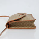 CELINE Macadam Canvas Shoulder Bag PVC Leather Beige Gold Auth 152722-4