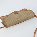 CELINE Macadam Canvas Shoulder Bag PVC Leather Beige Gold Auth 152722-6