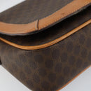 CELINE Macadam Canvas Shoulder Bag PVC Leather Brown Gold Auth 152723-14