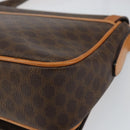 CELINE Macadam Canvas Shoulder Bag PVC Leather Brown Gold Auth 152723-15