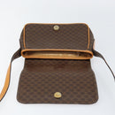 CELINE Macadam Canvas Shoulder Bag PVC Leather Brown Gold Auth 152723-10