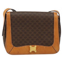 CELINE Macadam Canvas Shoulder Bag PVC Leather Brown Gold Auth 152723-13