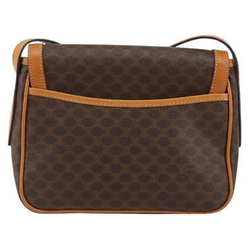 CELINE Macadam Canvas Shoulder Bag PVC Leather Brown Gold Auth 152723 - 0