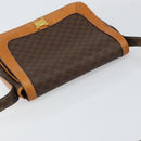 CELINE Macadam Canvas Shoulder Bag PVC Leather Brown Gold Auth 152723-6