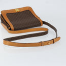 CELINE Macadam Canvas Shoulder Bag PVC Leather Brown Gold Auth 152723-7