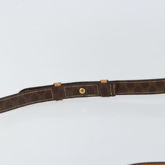 CELINE Macadam Canvas Shoulder Bag PVC Leather Brown Gold Auth 152723