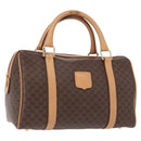 CELINE Macadam Canvas Boston Bag PVC Brown Gold Auth 152724-1