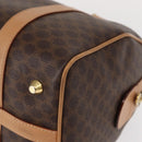 CELINE Macadam Canvas Boston Bag PVC Brown Gold Auth 152724-15