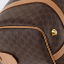 CELINE Macadam Canvas Boston Bag PVC Brown Gold Auth 152724-16