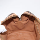 CELINE Macadam Canvas Boston Bag PVC Brown Gold Auth 152724-20