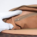 CELINE Macadam Canvas Boston Bag PVC Brown Gold Auth 152724-21