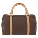 CELINE Macadam Canvas Boston Bag PVC Brown Gold Auth 152724-2