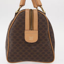 CELINE Macadam Canvas Boston Bag PVC Brown Gold Auth 152724-3