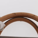 CELINE Macadam Canvas Boston Bag PVC Brown Gold Auth 152724-10