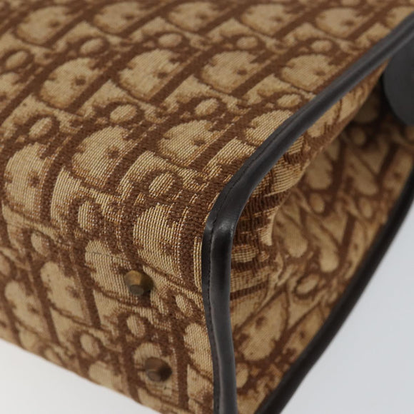 Christian Dior Trotter Canvas Hand Bag Beige Gold Auth 152725