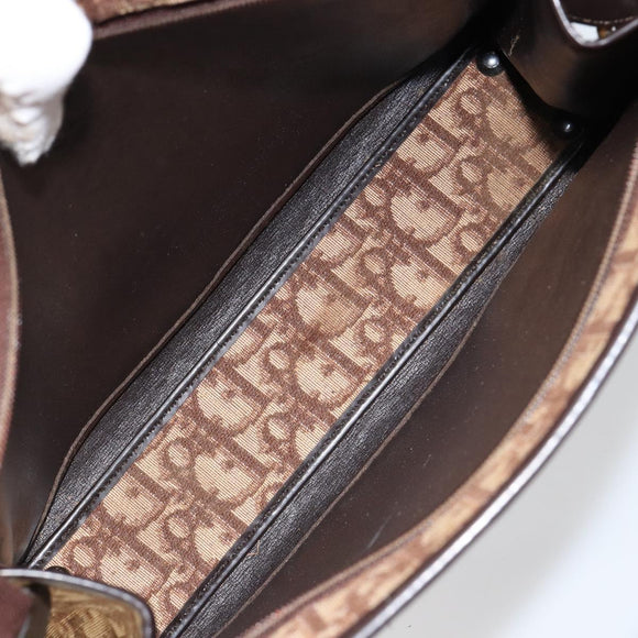 Christian Dior Trotter Canvas Hand Bag Beige Gold Auth 152725