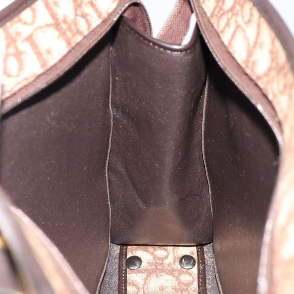 Christian Dior Trotter Canvas Hand Bag Beige Gold Auth 152725