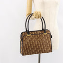 Christian Dior Trotter Canvas Hand Bag Beige Gold Auth 152725-20