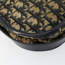Christian Dior Trotter Canvas Shoulder Bag Navy Gold Auth 152726-17