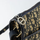 Christian Dior Trotter Canvas Shoulder Bag Navy Gold Auth 152726-9