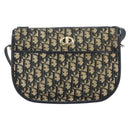 Christian Dior Trotter Canvas Shoulder Bag Navy Gold Auth 152726-13