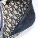 Christian Dior Trotter Canvas Shoulder Bag Navy Gold Auth 152726-21