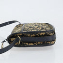 Christian Dior Trotter Canvas Shoulder Bag Navy Gold Auth 152726-4