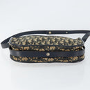 Christian Dior Trotter Canvas Shoulder Bag Navy Gold Auth 152726-5